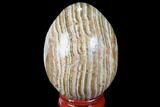 Polished, Banded Aragonite Egg - Morocco #98421-1